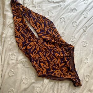 Zara Floral Print Halter Backless Bodysuit